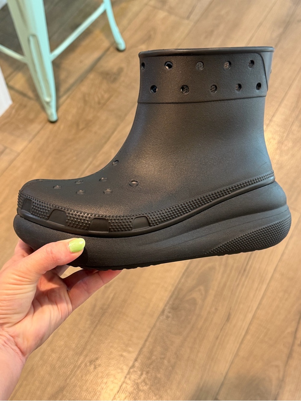 Crocs Classic Crush unisex ankle platform rain black boots M 4 W 6 Funky Artsy